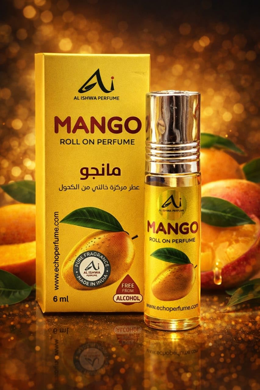 Perfume Mango Roll On Attar, Concentrated Attar, Unisex, Travel Friendly, Convenient Roll-On, Alcohol-Free, Eco-Friendly Design, Long Lasting Flavour Fragrance (6ml)-image-46