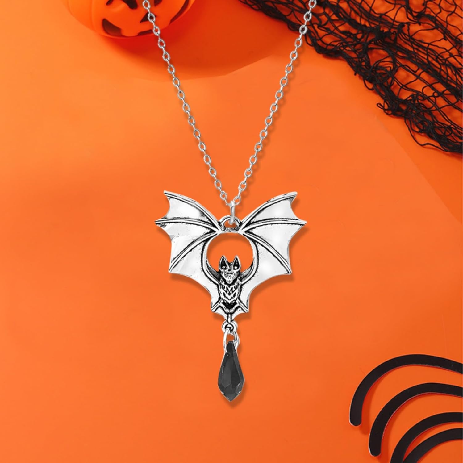 WCRAZYE Gothic Bat Pendant Necklace for Women Halloween Victoria Emboss Cameo Necklace Dark Vampire Necklace Witch Jewelry Accessories - Image 6