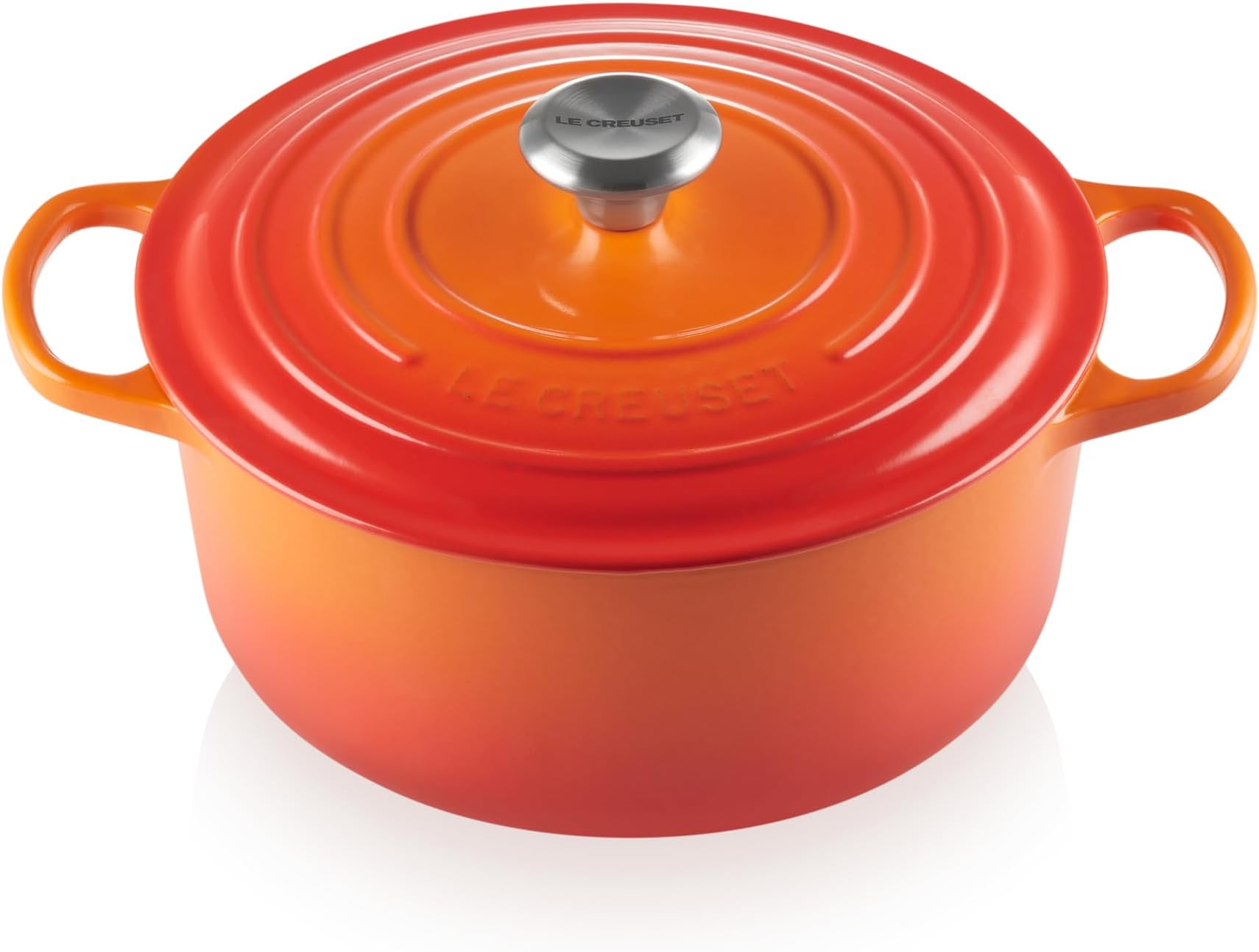Signature Enamelled Cast Iron Round Casserole Dish With Lid, 26 cm, 5.3 Litre, Volcanic, 21177260902430