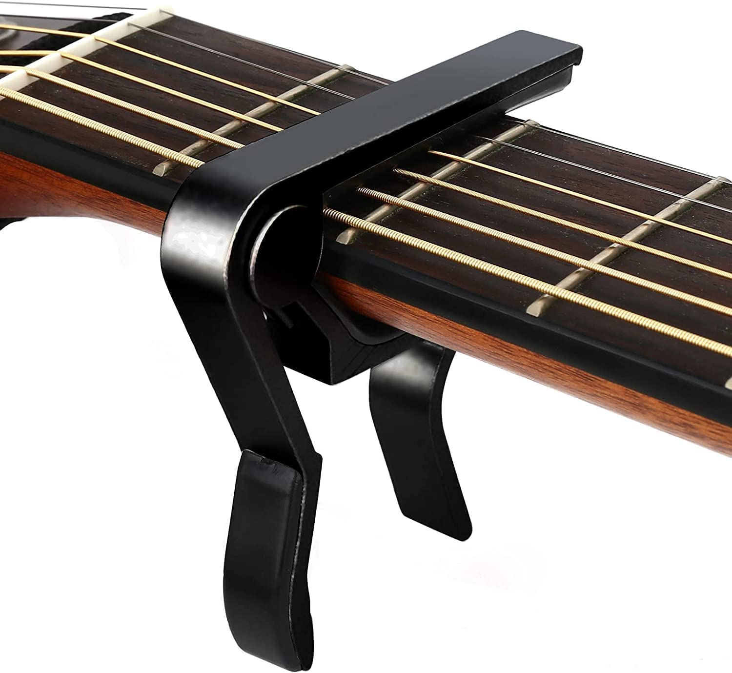 Capodastre Universel En Alliage Aluminium - Pour Guitare Acoustique, électrique, Basse, Ukulélé - Noir - Installation Facile à Une Main