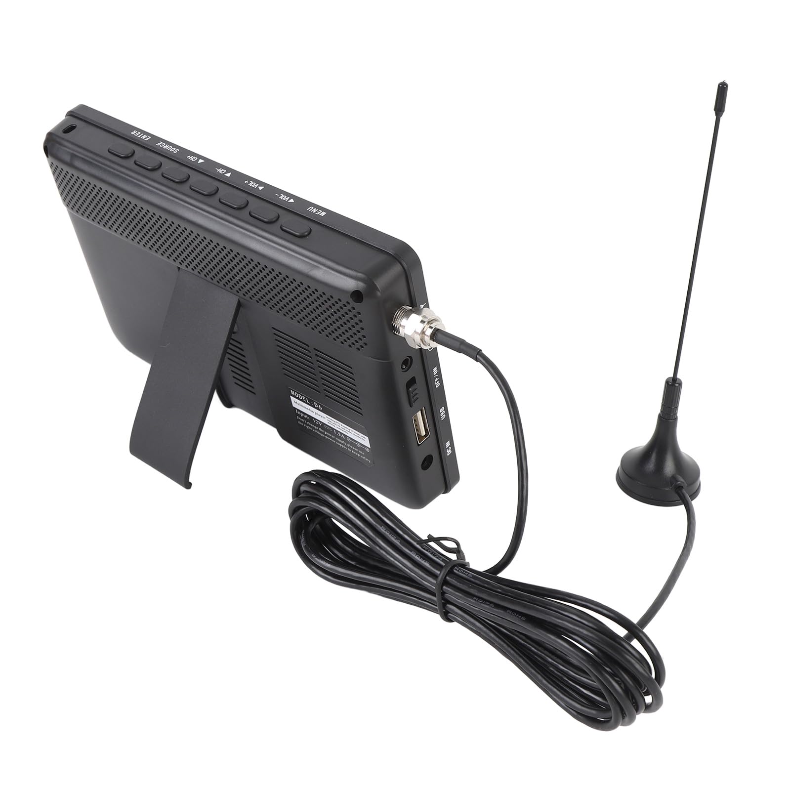 Téléviseur numérique portable de 6 pouces, écran vibrant, signal amélioré, adapté à l'extérieur