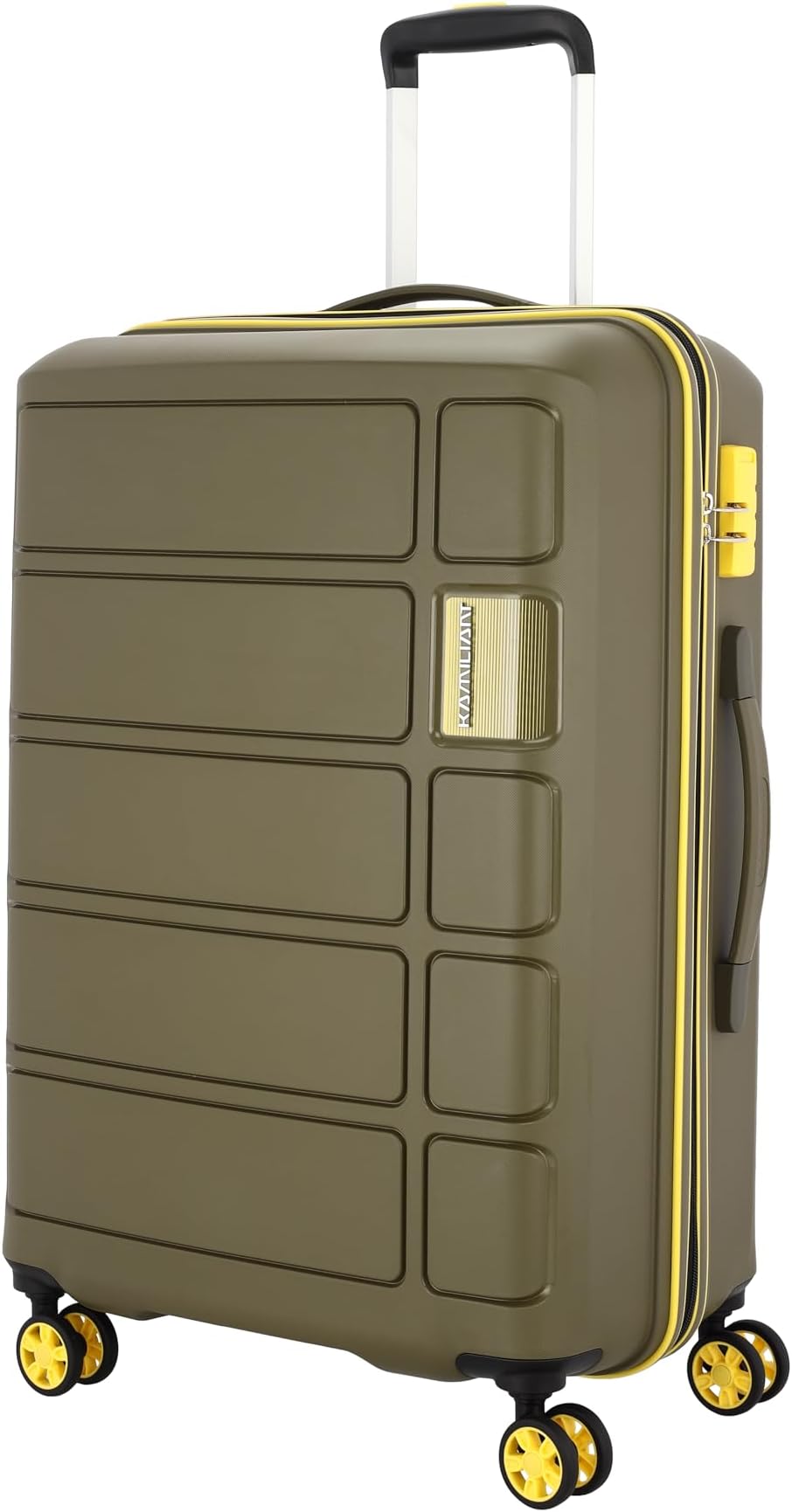 Kamiliant American Tourister Harrier Zing Hard Sided 8 Wheels Spinner Luggage/Suitcase/Trolley Bag, Olive, Checkin | 68 cm | Medium, HARRIER ZING