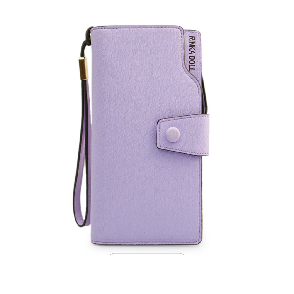Portefeuille pour dames grand zip autour avec porte-carte pourpre intégré - 2