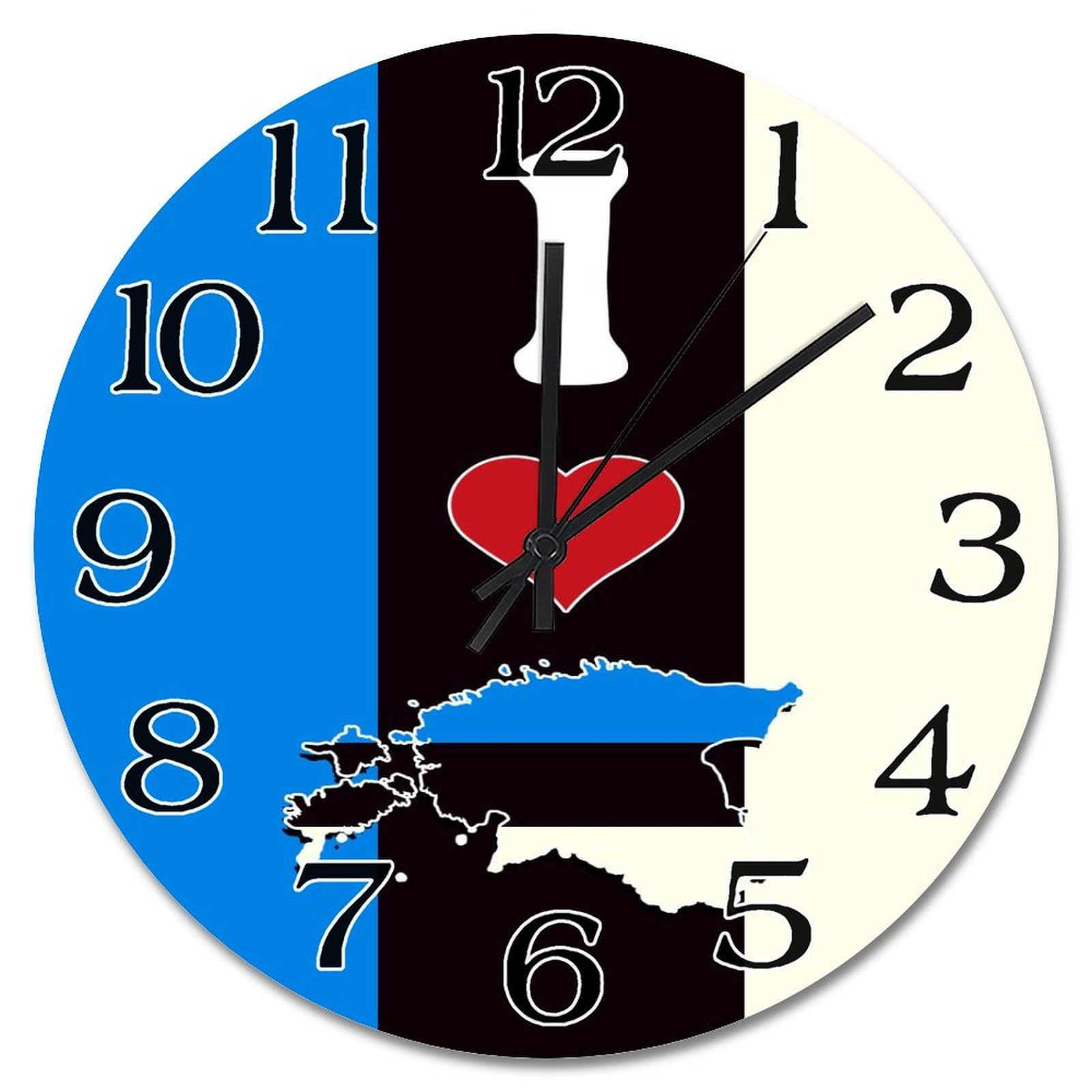 Horloge murale ronde Estonie cadeau souvenir pour passionne de pays baltes