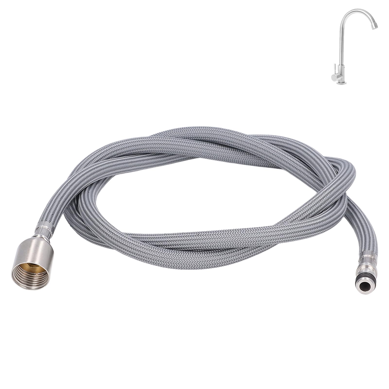 G1 2 - Manguera de grifo extraíble de nailon trenzado de PVC flexible de repuesto para manguera de grifo extraíble de repuesto para cocina y baño