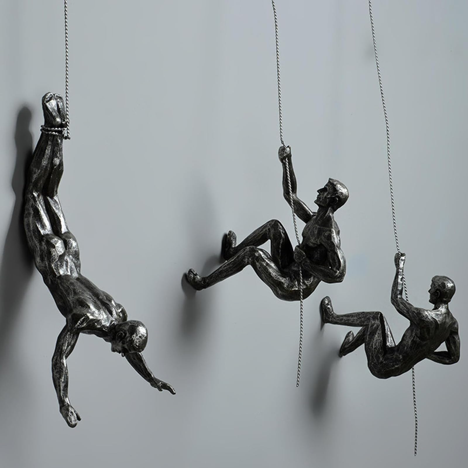 Bergsteiger-Skulptur 6pcs Kletternde Männer Mann Wand Kunst Dekor Skulptur Kunstharz Wandkunst Für Haus Und Büro Dekoration Präsentiert Den Charme Und Persönlichen Stil Des Klettersports(Color:M)
