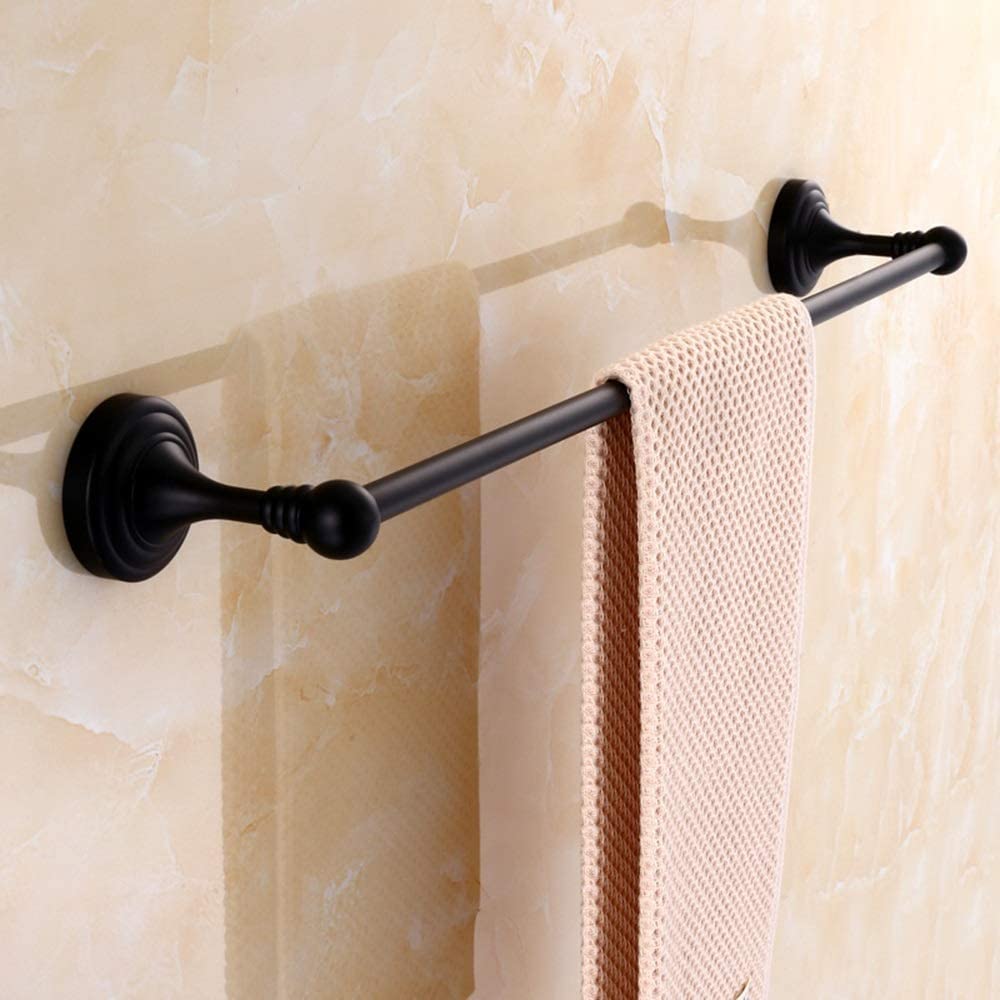 Bathroom Shelves Copper Bathroom Hardware Hardware Pendant Bathroom European Towel Rack Black Towel Bar Single Pole