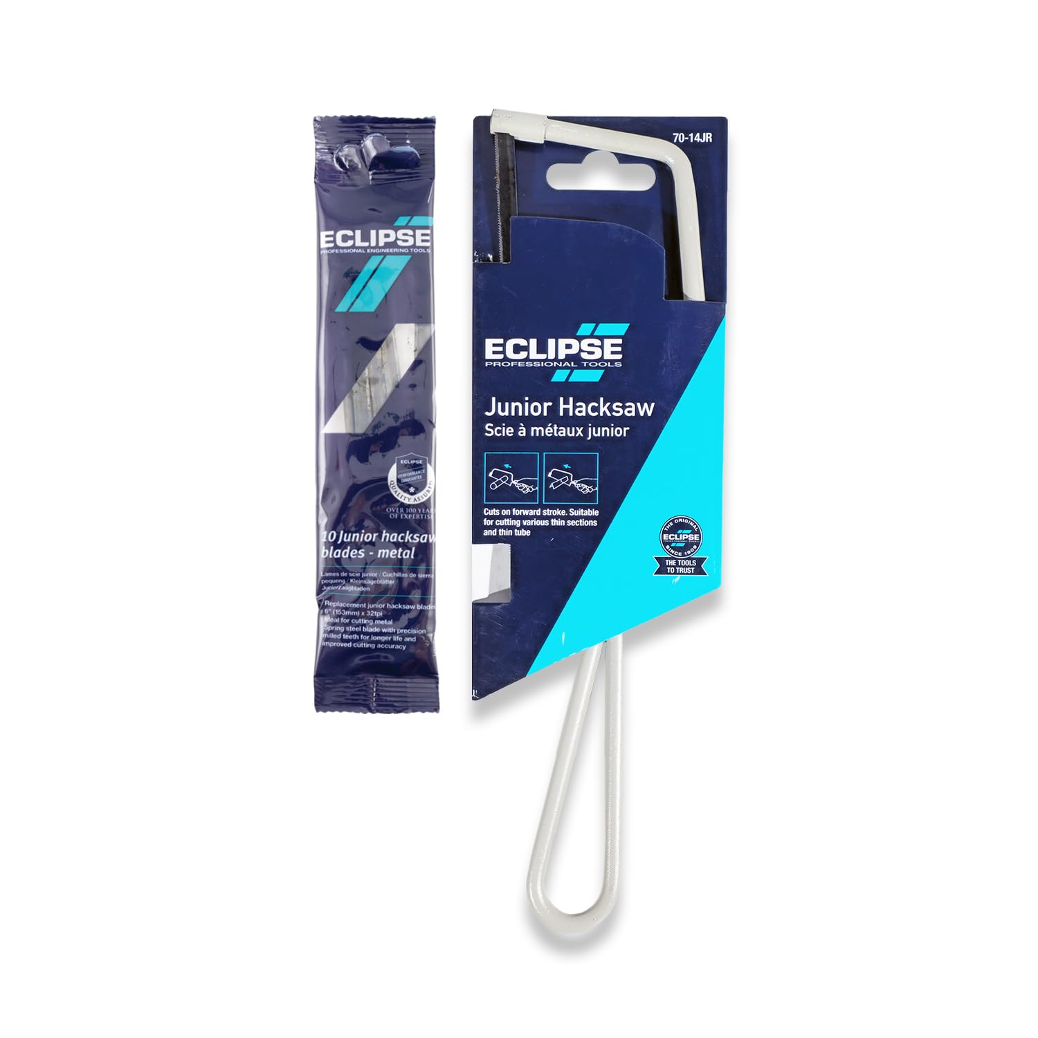 RDGTOOLS Eclipse Junior Hacksaw Metal Cutting Small Saw + 10 x Junior Hacksaw Blades