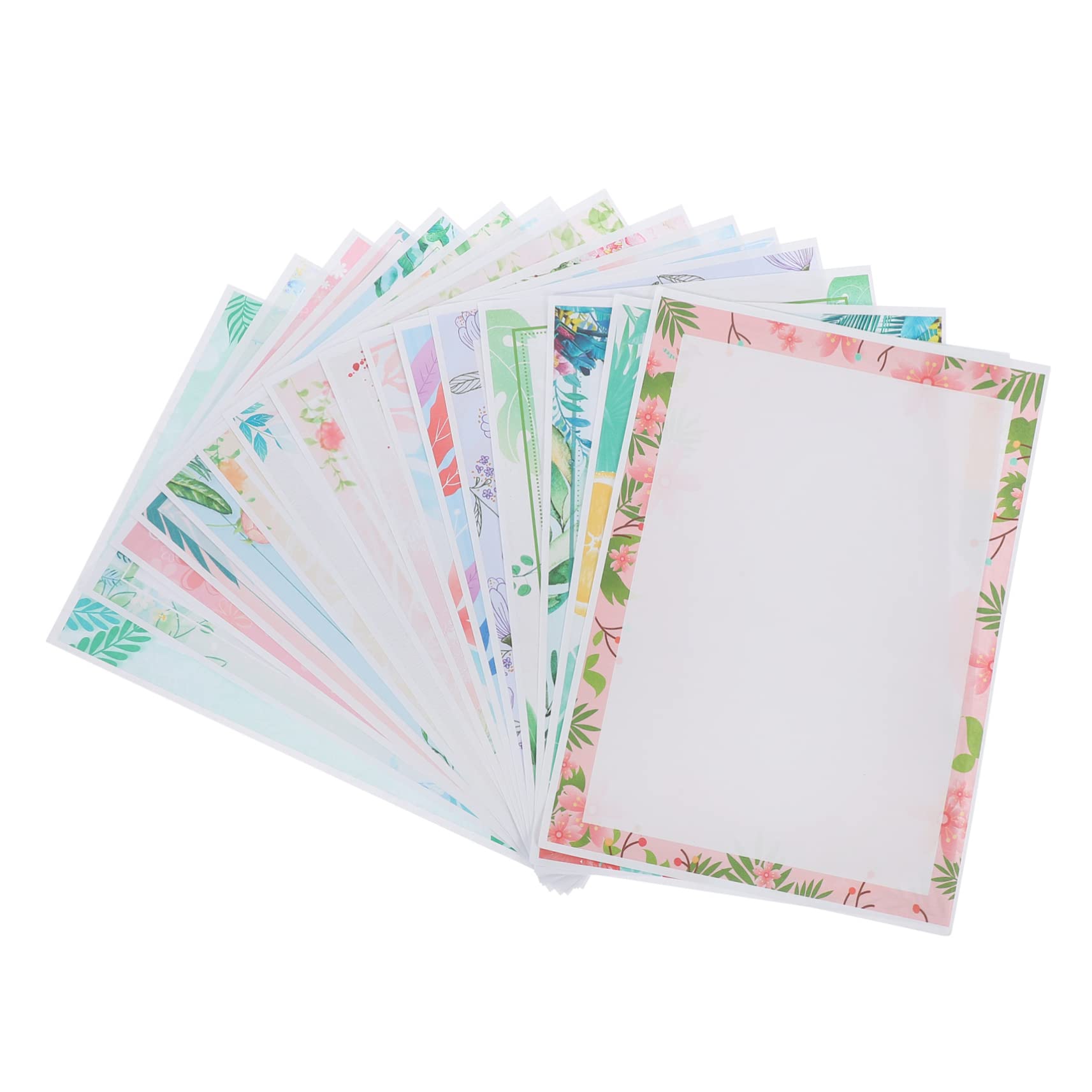 VILLCASE Papier à Lettres à Bordure Fraîche 160 Feuilles Motifs Floraux Délicats Colorées Papier pour Écrire des Poèmes pour Correspondance Élégante