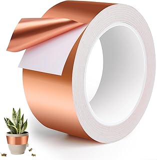Kupferband Gegen Schnecken, 50mm x 20M Schneckenzaun Schneckenschutz für Hochbeet Pflanzen, Kupferband Selbstklebend Schneckenabwehr Schneckenband für Anti Schnecken und Elektronikreparatur