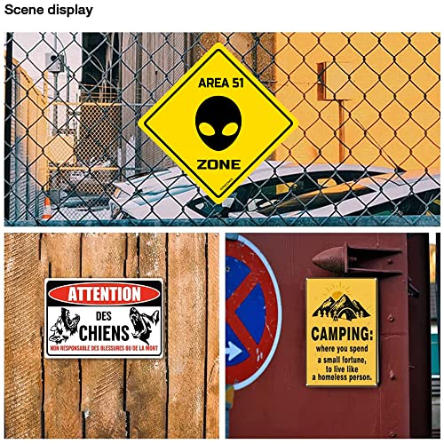 Image of Area 51 Zone Crossing Sign Metal Tin Sign Yellow Wall Decor 12X12inch | Novelty Bar Club Country Home Coffee Shop Indoor& Outdoor Signs
