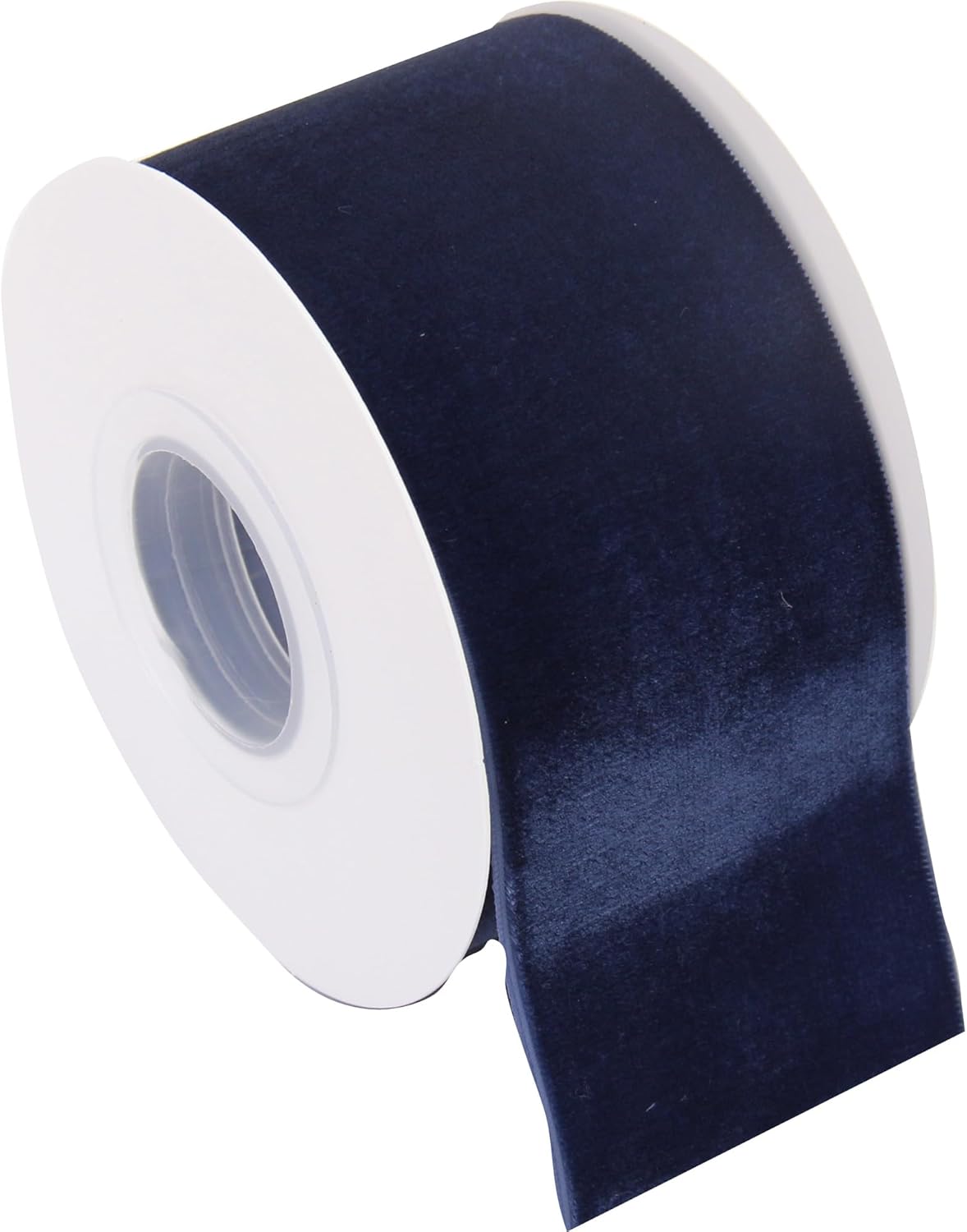 ThreadArt Velvet Ribbon 2 1/4 Inch Wide - 5 Yard Rolls - for Gift Wrapping, Weddings, Ribbon for Hair Bows, Choker Jewelry, Crafts, Bouquet and More - 2.25" - Navy- 370