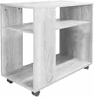 Carrello Porta TV Argonauta - Bianco Frassinato, 3 Ripiani 60x45x81 Cm, 4 Ruote Girevoli - Foto 4