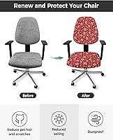 Vista 4 de Fundas elásticas para silla de oficina de copo de nieve de Navidad, 2 piezas, suave, decorativo, protector para silla de escritorio, protector