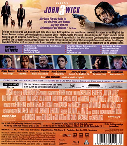 John Wick: Kapitel 3 – 4K Blu-ray (UHD + Blu-ray Disc)