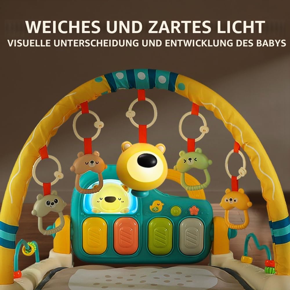 caterbee Baby-Klavier-Spielturnmatte mit Musik und Licht (Bear)