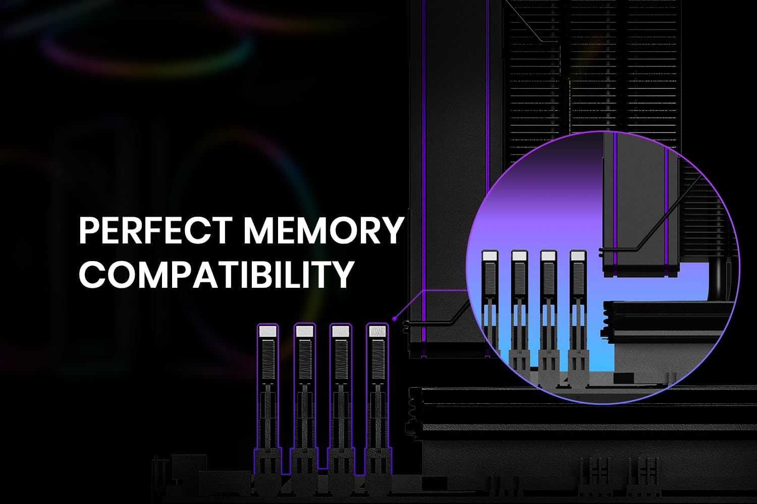 Diagram showing the ID-COOLING FROZN A410 ARGB cooler's clearance for RAM modules.