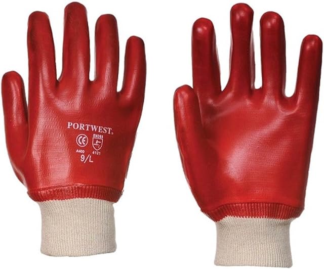 12 Pairs 6 Pairs 24 Pairs PVC Knit Wrist Gripper Safety Work Gloves Working Gloves (Medium 24 Pairs) Red