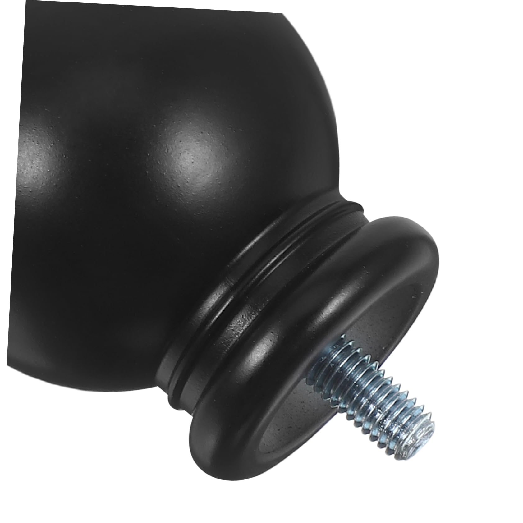 Lot de 2 embouts de tringle à rideaux noirs – Design classique à tête sphérique – Améliorateurs esthétiques pour rideaux de fenêtre en plastique facile à installer, parfaits pour la décoration de la