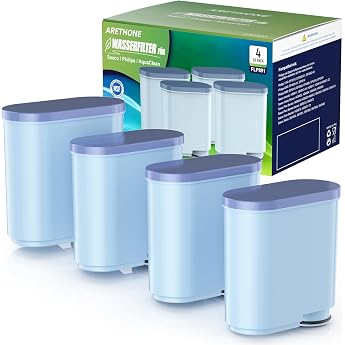 ARETHONE Water Filter for Philips AquaClean CA6903/10 CA6903/22 CA6707/20 Compatible with Saeco and Philips Latte Go Fully Automatic Coffee Machine Filter Reduces Contamination Pack of 4