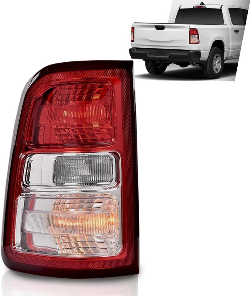 G-PLUS Tail Light Brake Lamp w/Bulb Left Driver Fit Dodge Ram 1500 2019-2023/Not Fit Ram 1500 Classic Models and LED Type Tail Light Models Luces Traseras Rear Brake Lamps Assembly