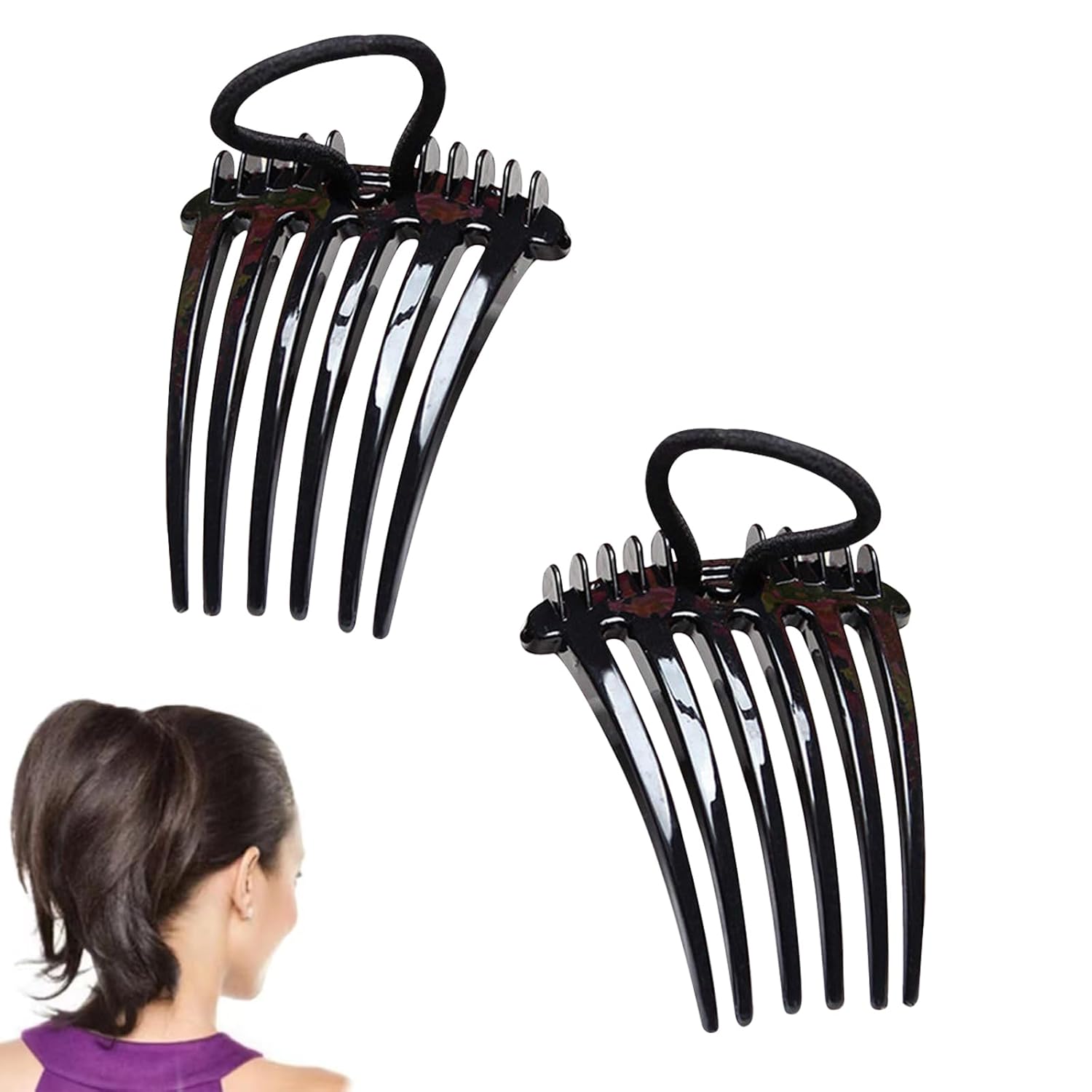 Style Bandette Comb with Elastic Band, Ponytail Bump it UP