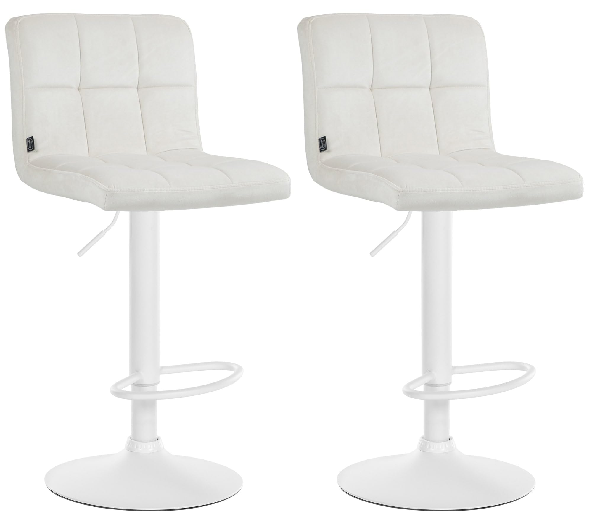Set di 2 sgabelli da bar regolabili in Tessuto Colore Tortora LINUS