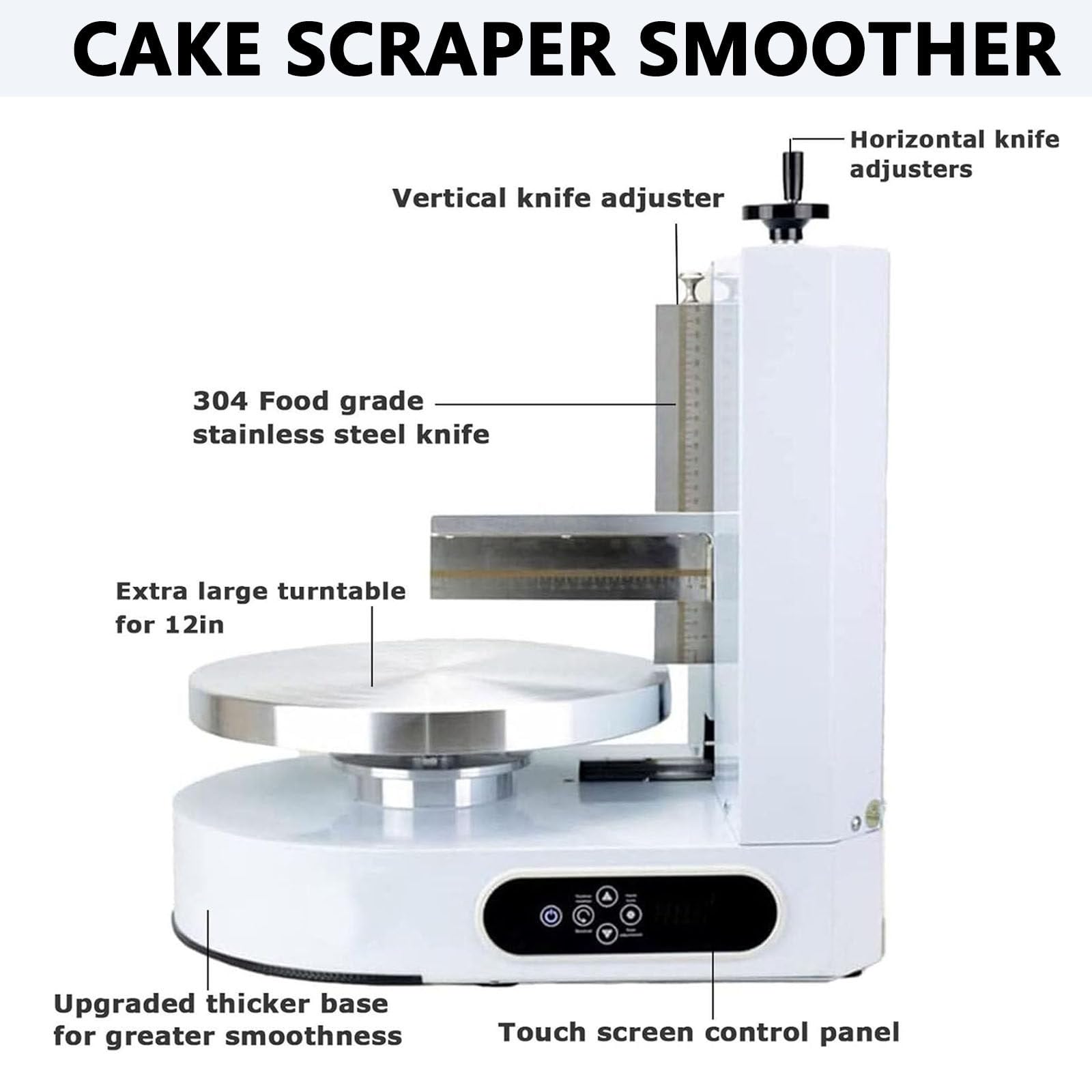 Macchina elettrica per decorare torte da 200 W, semiautomatica per glassa e spalmatrice per torte, adatta per torte da 10-30 cm, strumento efficiente per l'applicazione della crema