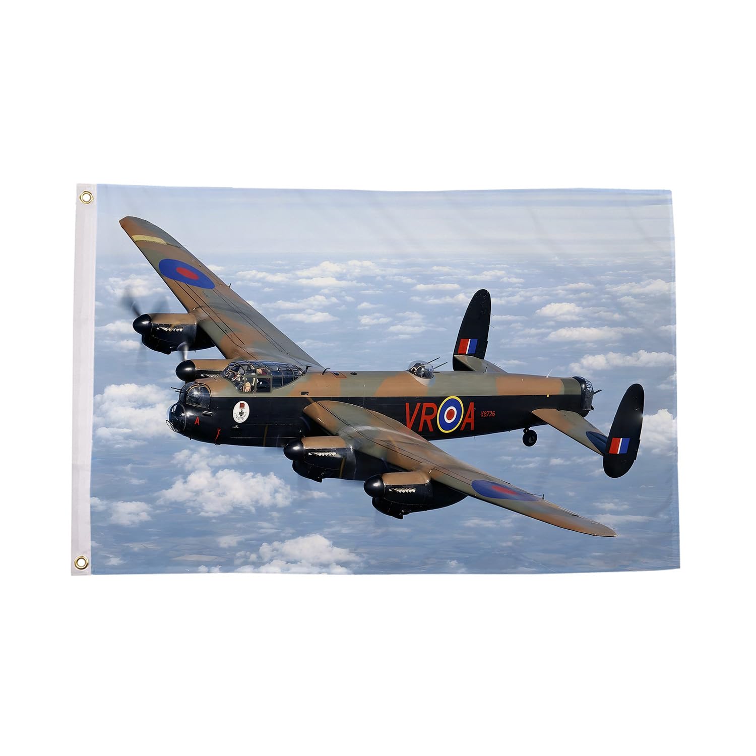 Flagtex Lancaster Bomber Flag 5ft x 3ft (150cm x 90cm) WW2 RAF Avro Lancaster Military Aircraft | Premium Polyester Brass Eyelets | Armed Forces Veteran Memorial Banner