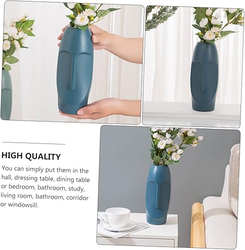 Miniatura 9 de VOSAREA Florero de esmalte de imitación de plástico, florero de arreglo floral, jarrón de boda, jarrón de flores, estatua, maceta, jarrón de flores