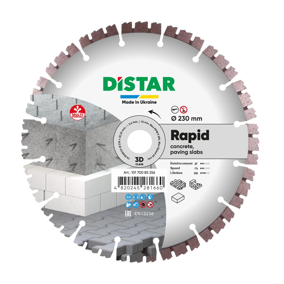DISTAR Requisitos de limpieza de diamante 1A1RSS Rapid 125 mm/230 mm (230 mm)