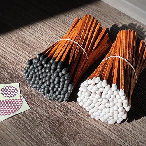 434 brown stick black tip espresso matches 100 count  striking stickers  decorative unique amp fun for your home gifts accessories amp events  premium long wood safety matches by thankful greetings