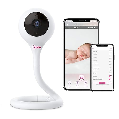 Miniatura 2 de iBaby Monitor de bebé inteligente WiFi M2C, 2.4GHz, cámara 1080P, visión nocturna infrarroja, base flexible, conversación bidireccional, pantalla