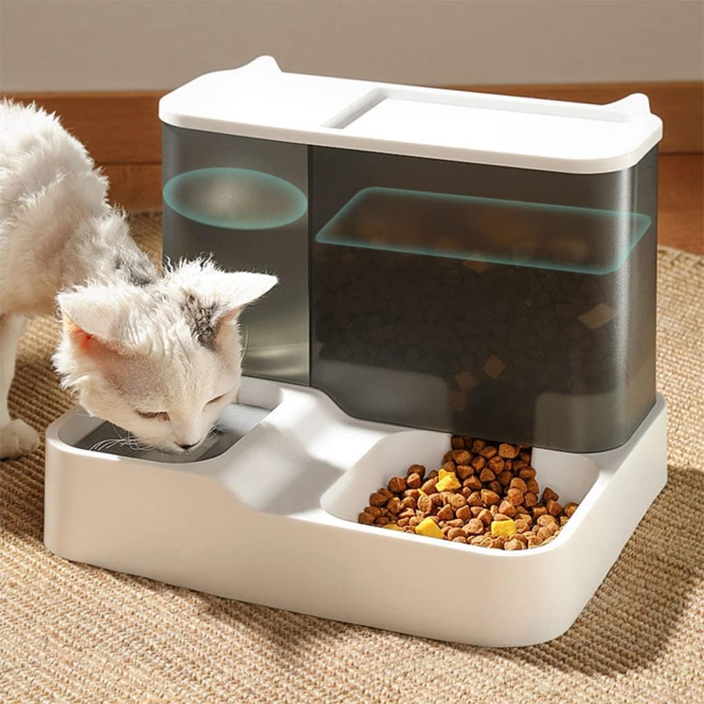 2 in 1 Automatic Food Feeder and Water Dispenser Gravity Design Auto Feeding 3L | Cat Auto Dog Water Dispenser 1 L for Small Medium Big Dog Pets Puppy Kittens