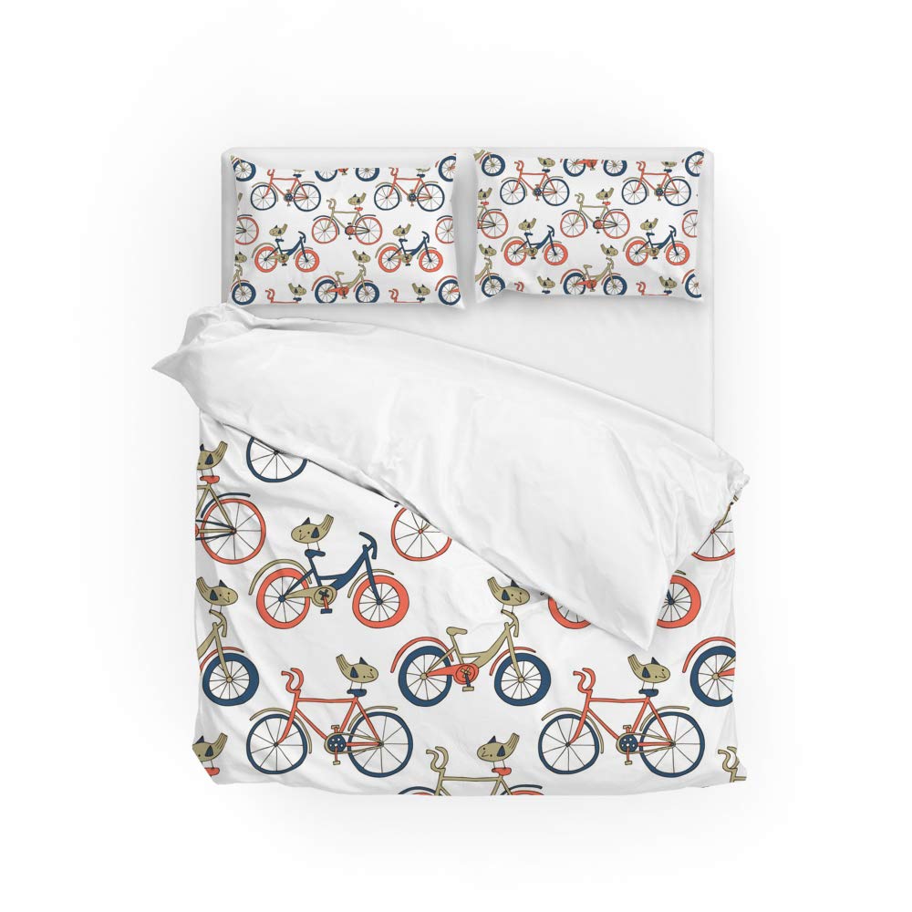 Parure de lit toutes saisons motif bicyclette pour une décoration de chambre dynamique et fraîche