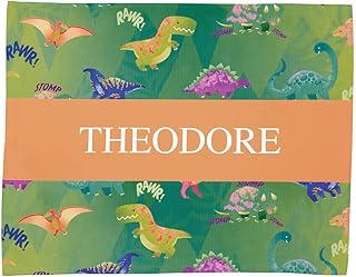 Fox Valley Traders Personalized Dynamic Dinos Pillowcase - Whimsical Bedroom Decor for Kids - Customizable with Name - 100% Cotton - Machine Washable - Fits Standard Pillows - 19