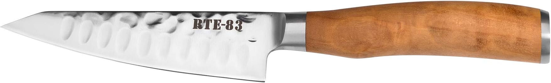 Route83 Classic The Wagyu Set of 4 Steak Knives Handmade Hammered Stainless Steel Italian Olive Wood Handles