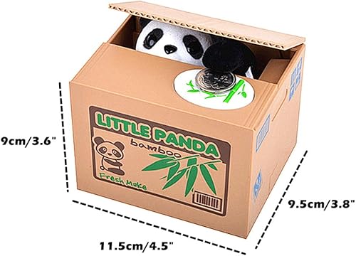Miniatura 2 de ALIMITOPIA Caja de dinero de ahorro, travesuras vocales robando monedas, alcancía, olla de almacenamiento de monedas (panda de dibujos animados)