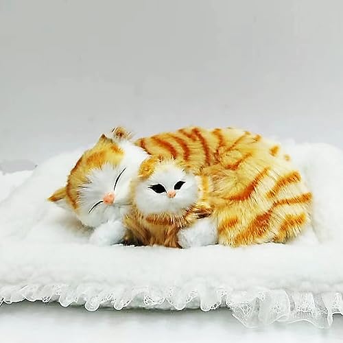 Miniatura 7 de Juguete de peluche lindo realista Fluffy offerspring ornamets gris rayas atigrado gato peluche Kawaii suave gatito regalo