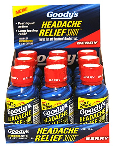 Goody s Headache Relief Shots | Berry Flavor | 9 Shots | 2 oz per Shot | Fast Liquid Action for Long Lasting Relief