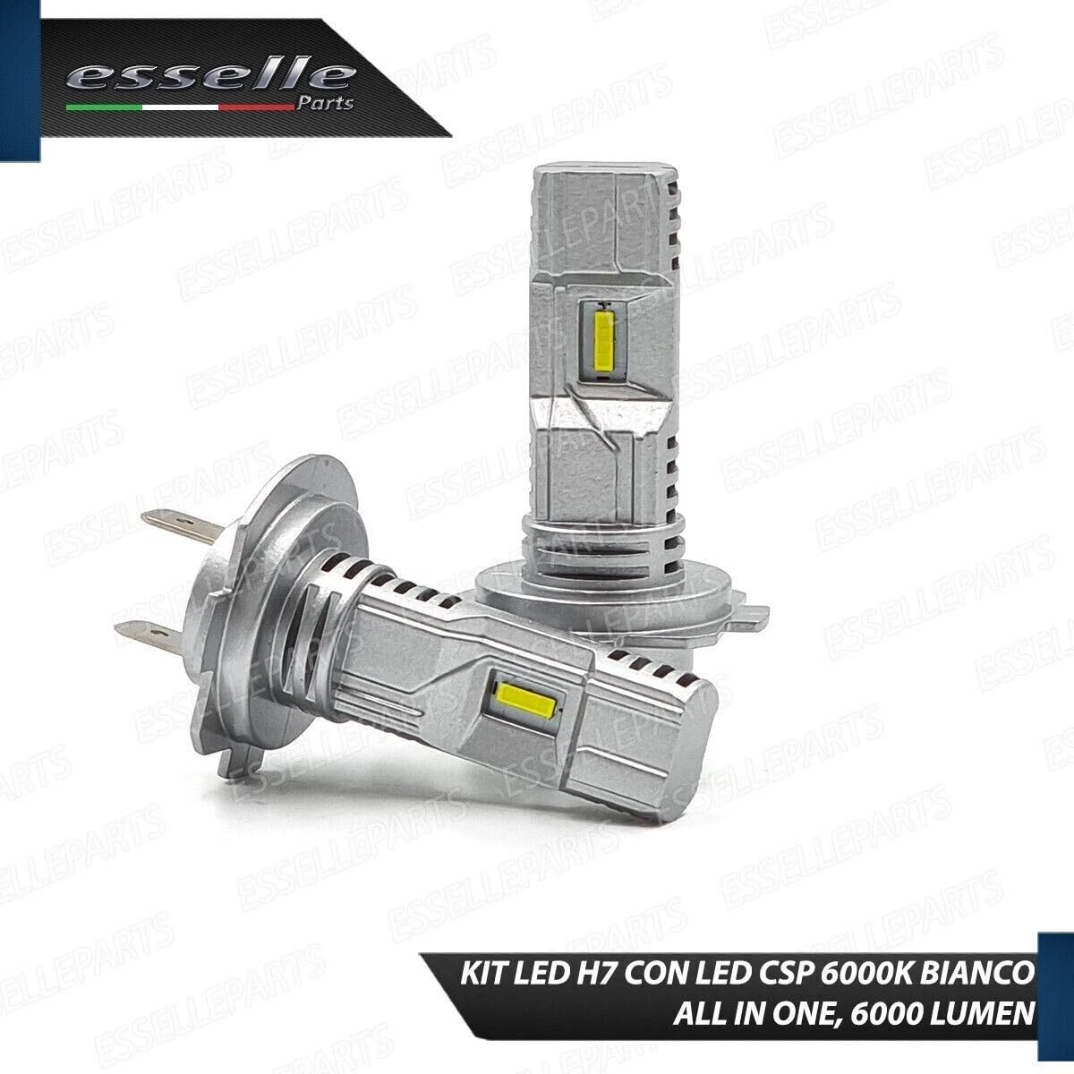 Kit Full LED H7 All in one 6000 Lumen 6000K Bianco Ghiaccio Canbus Plug & Play per Fari Anabbaglianti, Abbaglianti, Luci di Svolta, Fendinebbia Auto e Moto