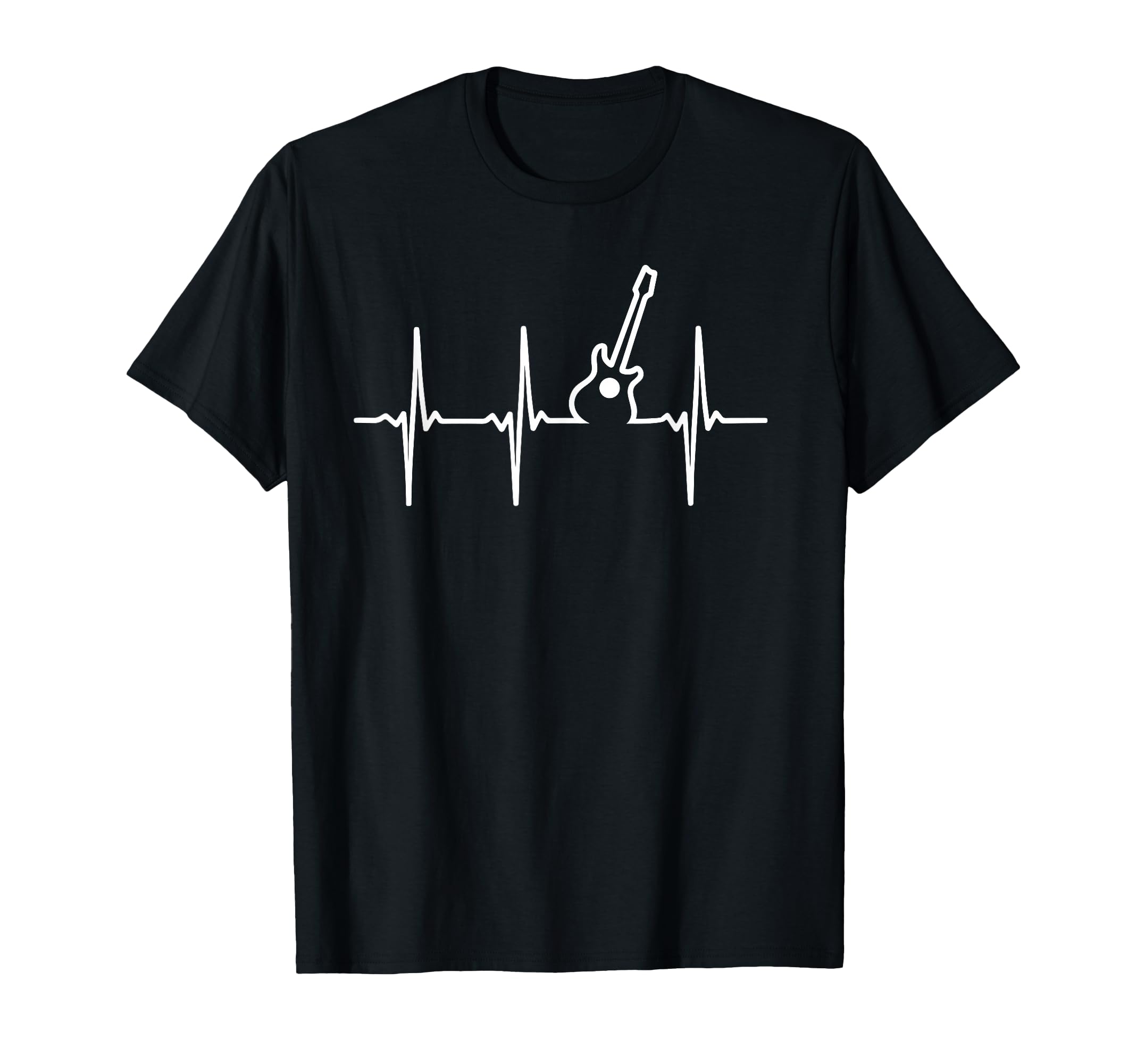 Unisex-Adults Guitar T-Shirt Black Small Classic Fit Round Neck Short Sleeve T-Shirt