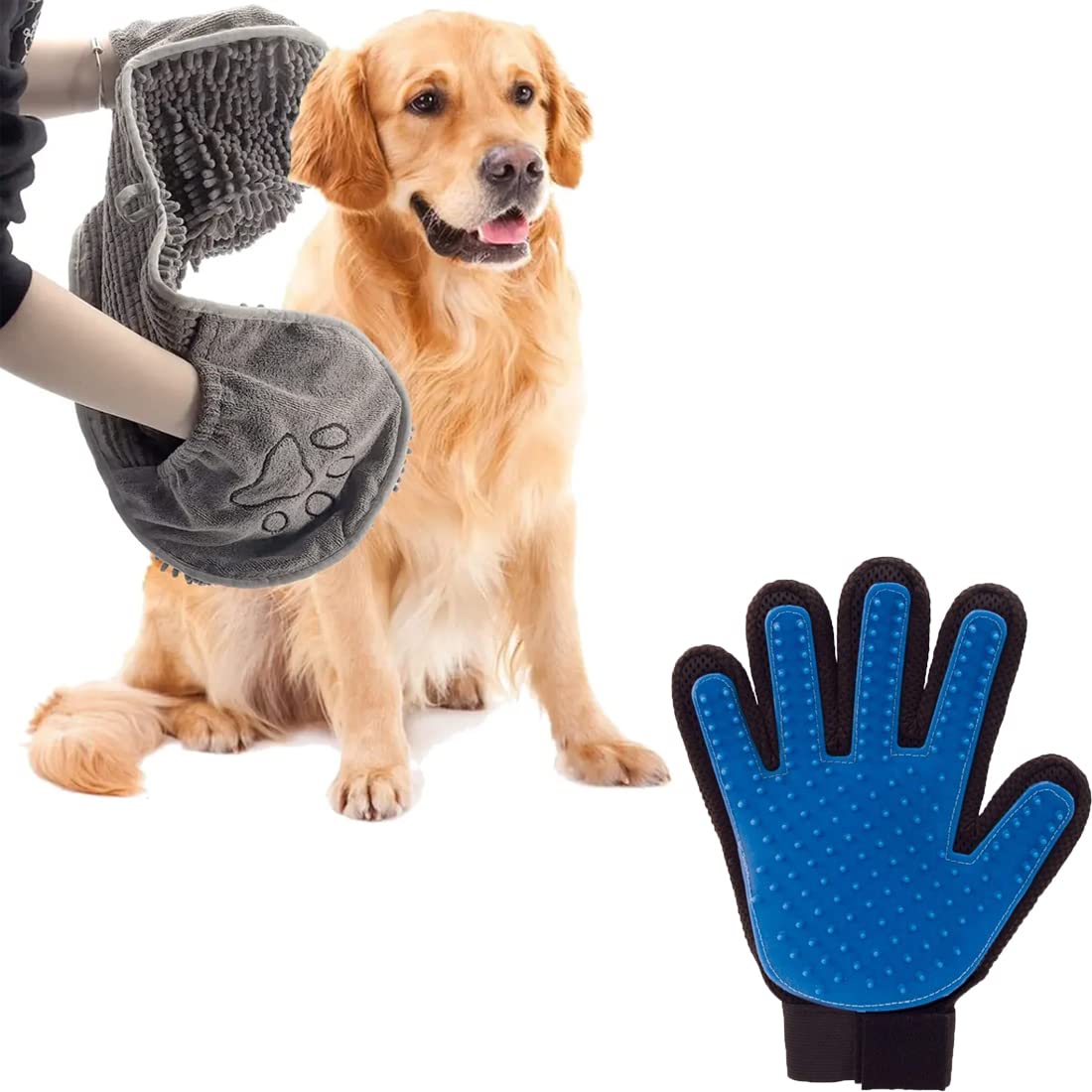 PATSTROW Microfiber Ultra Soft & Absorbent Grooming Towel with Pet Hair Remover Brush,Fur & Lint Removal for Clothes Furniture Car Seat Couch (Pet Grooming Towel+ Hair Remover Brush) Pack of 2 (B0BWTRY46L) Amazon Price History, Amazon Price Tracker