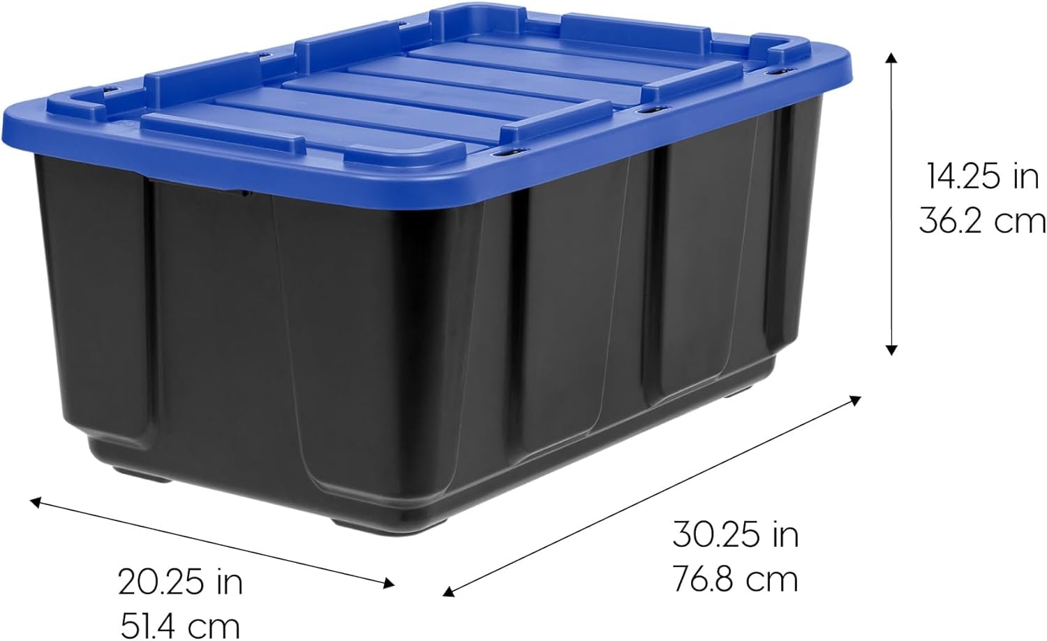 4 Pack 27 Gallon (108QT) Heavy Duty Plastic Storage Bins with Latching Lids, Stackable Storage Totes with Reinforced Handles, Large Containers for Garage, Home, Closet and Basement Organization