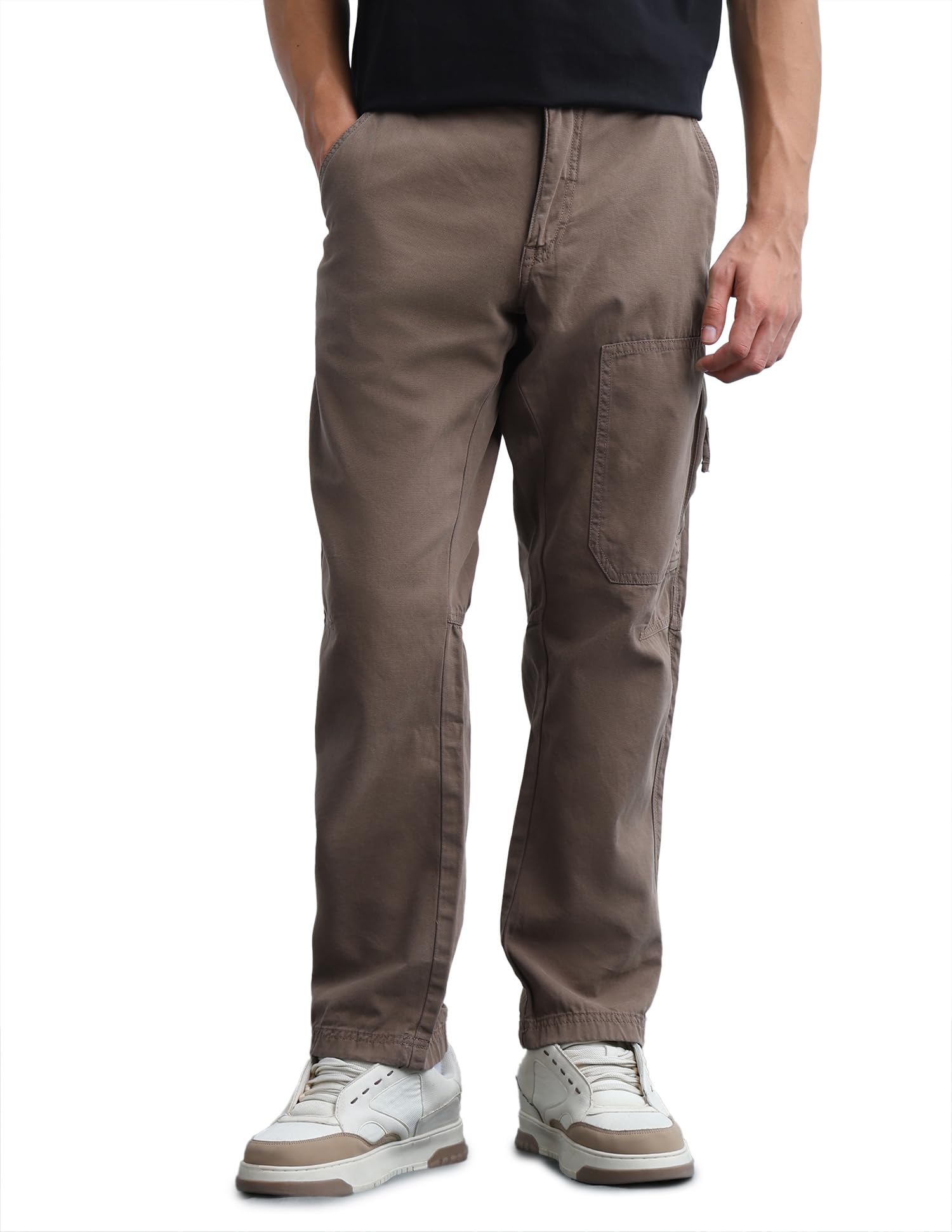 flying machine Men's Straight Fit Trousers| Solid | Mid Rise-picture-10
