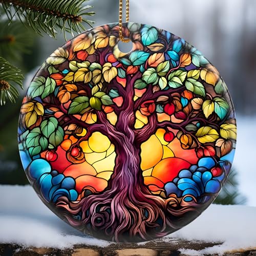 Touber Christmas 2023 Ornament, Christmas Decoration, Holiday Present Idea, Heirloom Keepsake, Round Ceramic, Gift Exchange, Gift Idea, Tree of Life