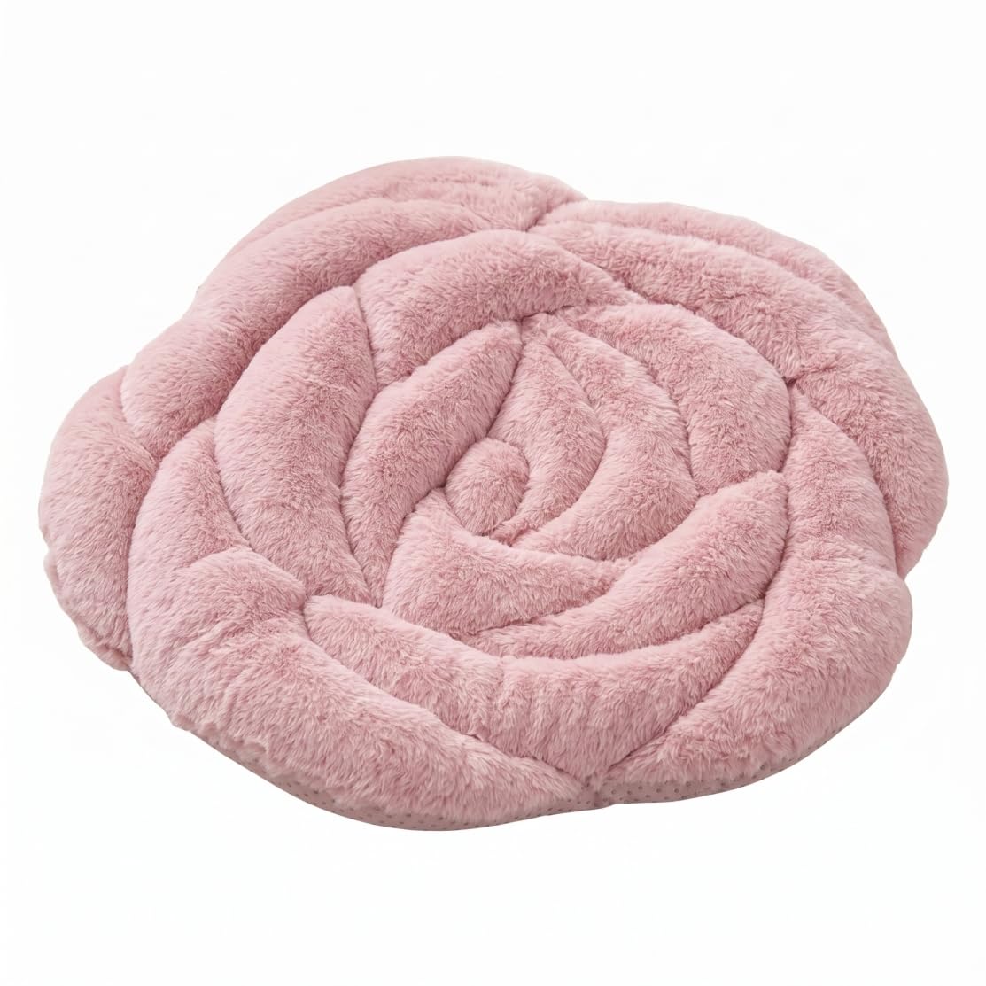 Coussin de chaise en peluche rose de 18 pouces avec dossier antidérapant pour bureau