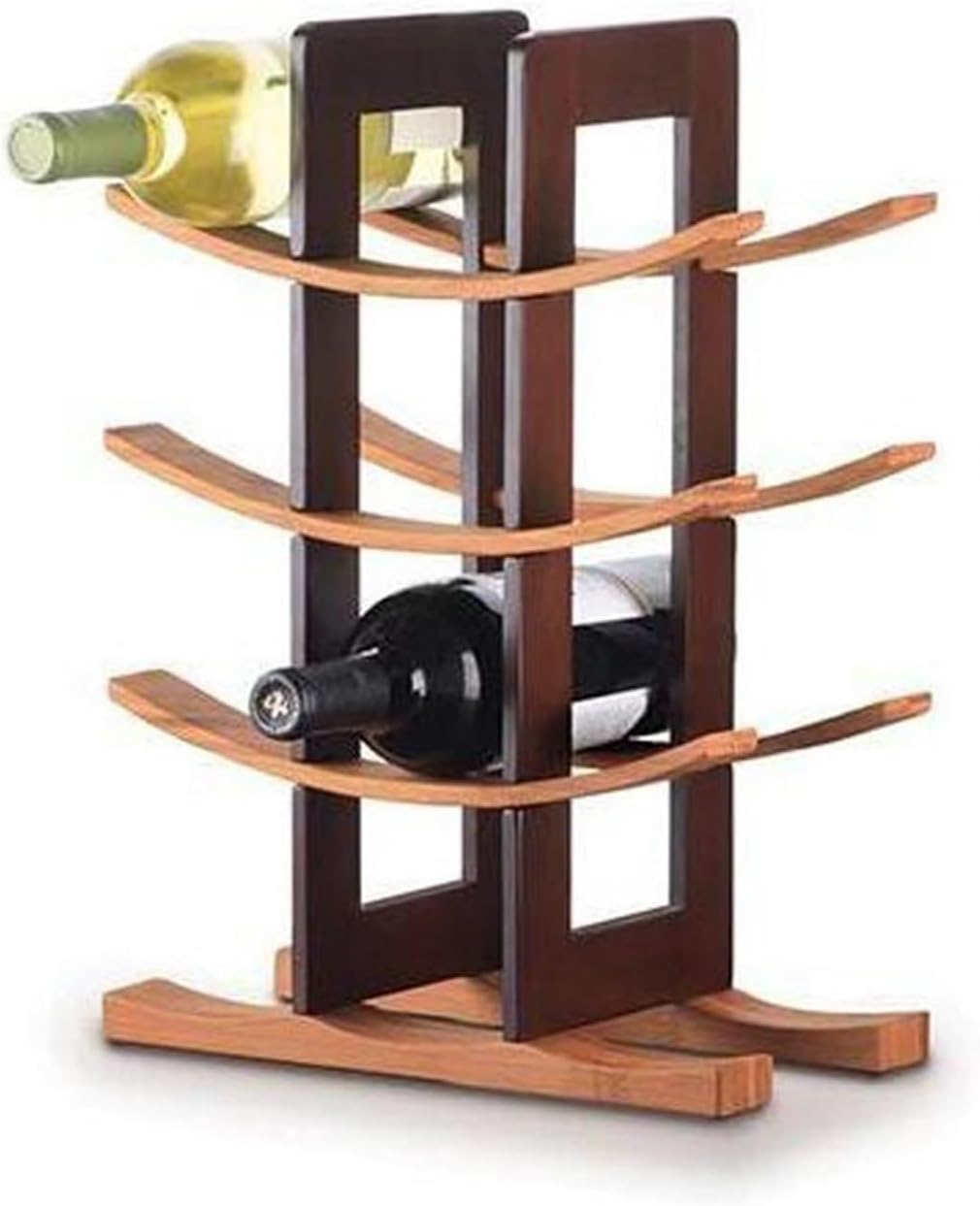 12 Bottle Wine Rack, Bamboo Wood Storage Holder - Freestanding Countertop Display for Kitchen, Bar, Restaurant - Elegant & Sturdy Organizer Cabinet