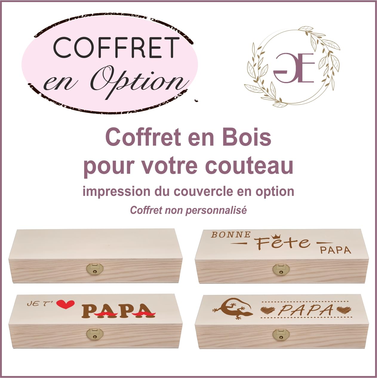 Gravure Events - Couteau de Marque Laguiole Bougna personnalisé avec prénom gravé - Cadeau pour homme : fête des pères, papa, tonton, grands pères (papi, papy) anniversaire, noël - burl (Lame 10.5cm)