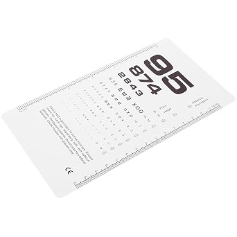 Vaguelly Quick Eye Test Plastic Eye Chart with Double Sided Design, Pattern and Simple to Store, Vision Test Chart Poster for Glasses Shop and Home Testing Use